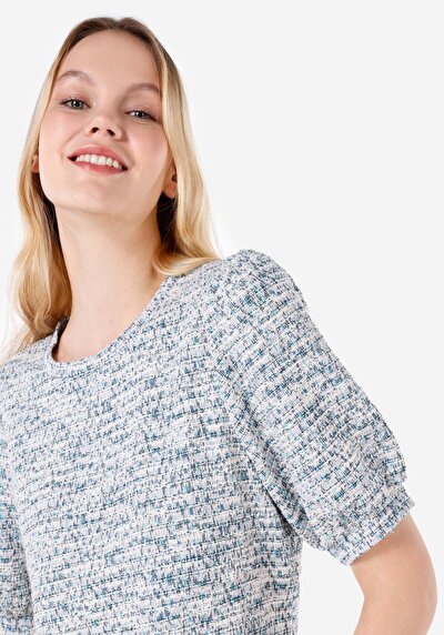 اعرض التفاصيل لـ  عادي رقبة مستديرة تي شيرت نسائي متعدد الألوان بأكمام قصيرة