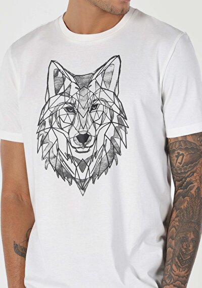 صورة من أبيض للرجال تي شيرت بأكمام قصيرة