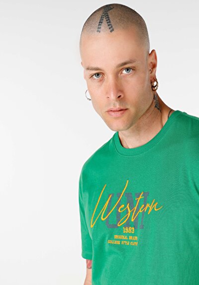 اعرض التفاصيل لـ عادي مقاس برقبة مستديرة رجالي أخضر كم قصير تي شيرت