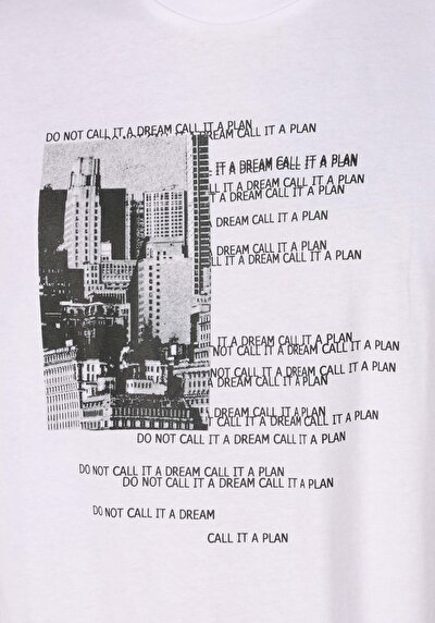 اعرض التفاصيل لـ   رقبة مستديرة مستقيم تي شيرت أبيض بأكمام قصيرة للرجال