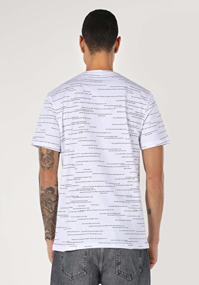 اعرض التفاصيل لـ أبيض للرجال تي شيرت بأكمام قصيرة