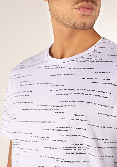 اعرض التفاصيل لـ أبيض للرجال تي شيرت بأكمام قصيرة