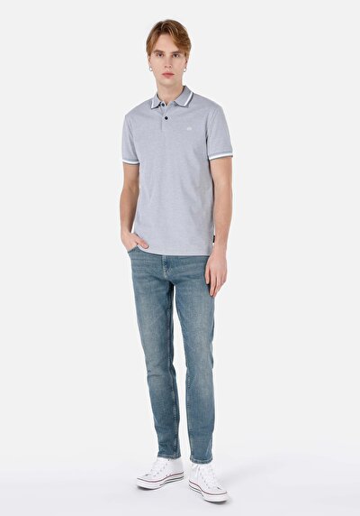 صورة من بولو الرقبة مستقيم رجالي أخضر كم قصير تي شيرت