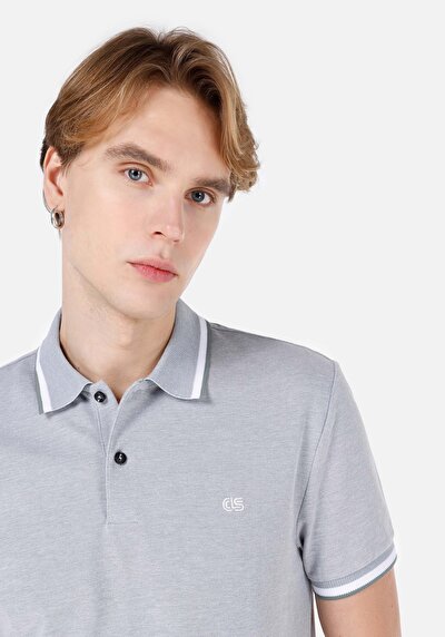 صورة من بولو الرقبة مستقيم رجالي أخضر كم قصير تي شيرت