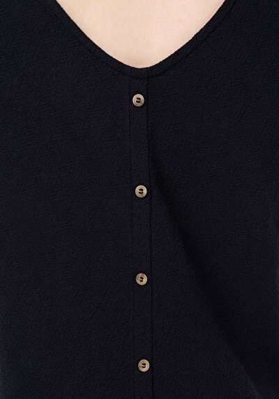 اعرض التفاصيل لـ   رقبة مستديرة مطبوعة نسائية أسود كم قصير تي شيرت