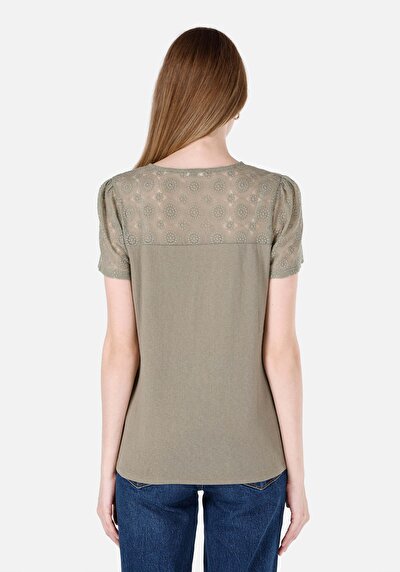 اعرض التفاصيل لـ قصة عادية على شكل V رقبة نسائي بأكمام قصيرة تي شيرت