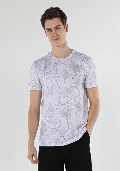 صورة من أبيض للرجال تي شيرت بأكمام قصيرة