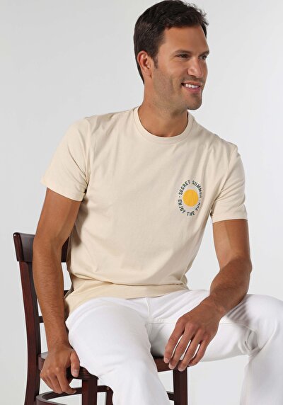 صورة من   رقبة مستديرة مستقيم رجالي إيكرو كم قصير تي شيرت