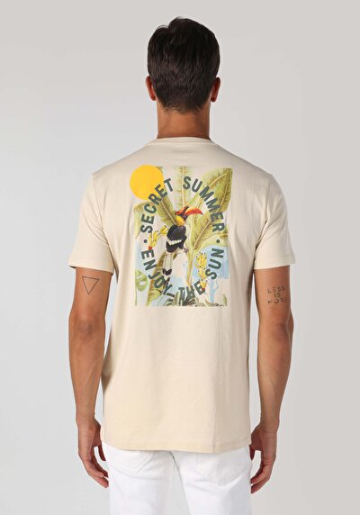 صورة من رقبة مستديرة مستقيم رجالي إيكرو كم قصير تي شيرت