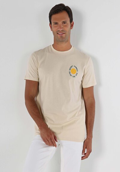 صورة من رقبة مستديرة مستقيم رجالي إيكرو كم قصير تي شيرت