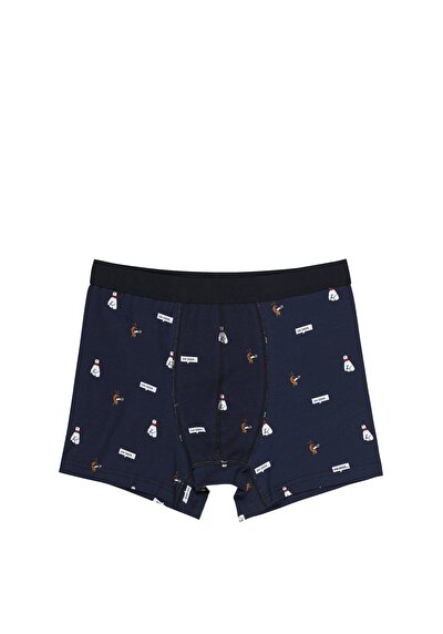 صورة من مودرن  المطبوعة رجالي الأزرق الداكن الملاكم