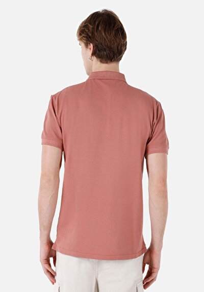 اعرض التفاصيل لـ ياقة بولو عادية مستقيمة رجالي وردي كم قصير تي شيرت