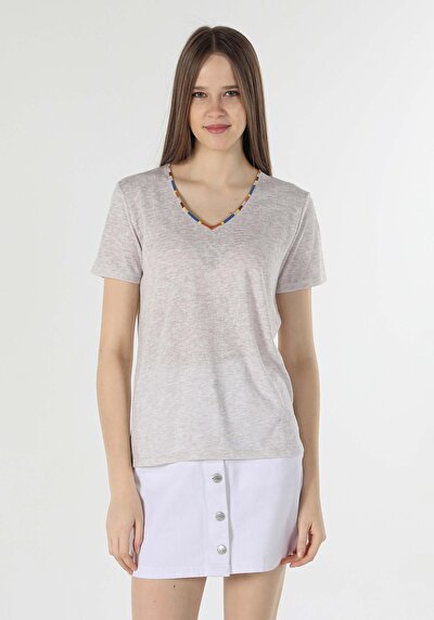 اعرض التفاصيل لـ  للنساء تي شيرت بأكمام قصيرة