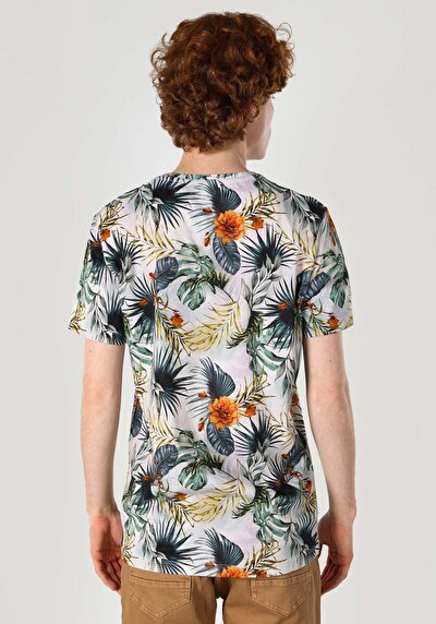 اعرض التفاصيل لـ   رقبة مستديرة مطبوعة رجالي متعدد الألوان كم قصير تي شيرت