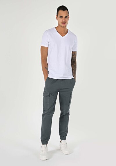 اعرض التفاصيل لـ ضيق  على شكل حرف V رقبة مستقيمة للرجال أبيض بأكمام قصيرة تي شيرت