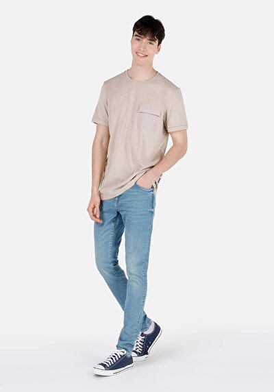 اعرض التفاصيل لـ مقاس عادي رقبة مستديرة مستقيم تي شيرت رجالي بيج كم قصير