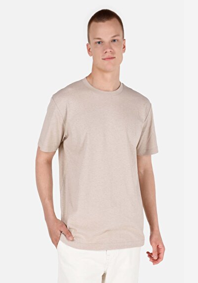 صورة من كومفورت فيت رقبة مستديرة مستقيم رجالي بيج كم قصير تي شيرت