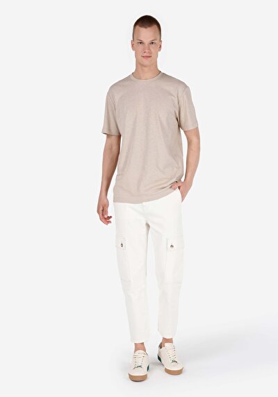 صورة من كومفورت فيت رقبة مستديرة مستقيم رجالي بيج كم قصير تي شيرت