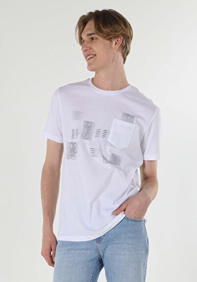 اعرض التفاصيل لـ أبيض للرجال تي شيرت بأكمام قصيرة