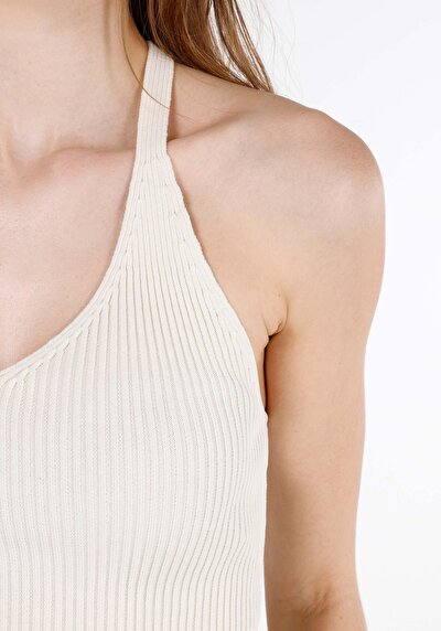 اعرض التفاصيل لـ Slim Fit سترة Ecru نسائية