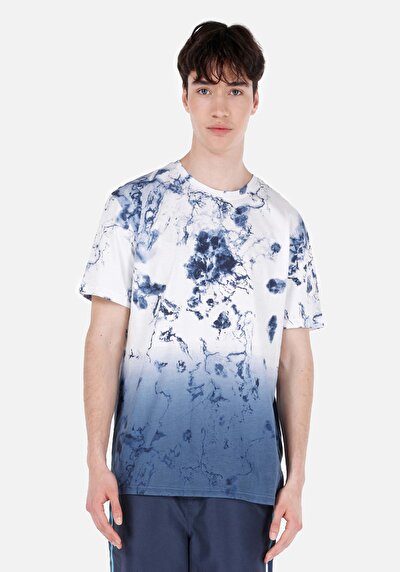 صورة من كومفورت فيت رقبة مستديرة رجالي أبيض بأكمام قصيرة تي شيرت