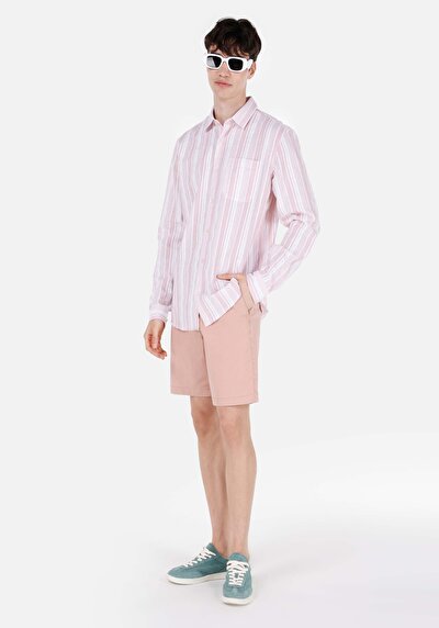 صورة من عادي   الخصر مستقيم شورت برتقالي رجالي