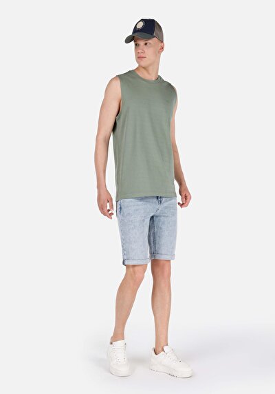 صورة من مستقيم  خصر منخفض للرجال شورت نيلي جان مفتوح