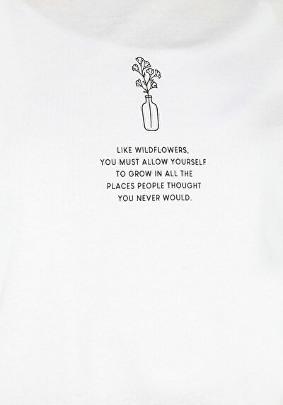 اعرض التفاصيل لـ   رقبة مستديرة مطبوعة نسائية أبيض قصيرة أكمام تي شيرت