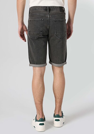 صورة من عادي الخصر مستقيم رجالي رمادي جان شورت