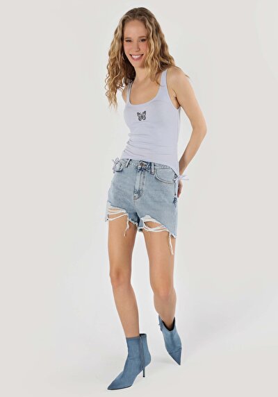 اعرض التفاصيل لـ سليم فيت بلوزة دبابة نسائية زرقاء