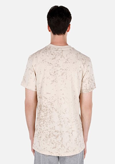 اعرض التفاصيل لـ   رقبة مستديرة مطبوعة رجالي بيج كم قصير تي شيرت