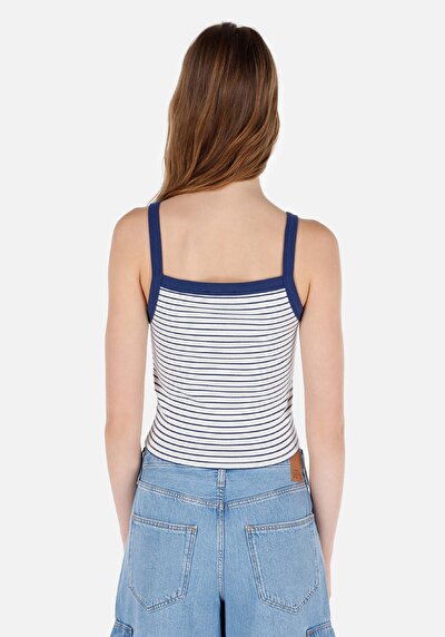 صورة من سليم فيت نسائي بلوزة دبابة باللون الأزرق الداكن