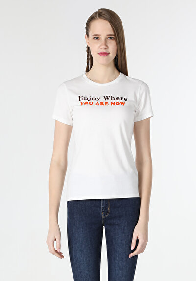 اعرض التفاصيل لـ ضيق قصة رقبة مستديرة نسائي أبيض كم قصير تي شيرت