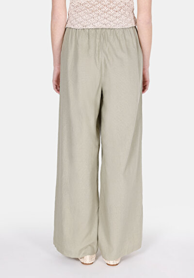 صورة من ارتفاع الخصر ساق واسعة نسائي بنطلون أخضر