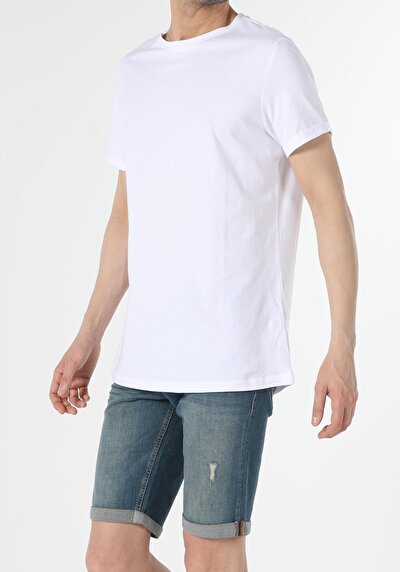 صورة من أبيض للرجال تي شيرت بأكمام قصيرة