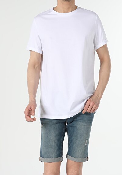 صورة من أبيض للرجال تي شيرت بأكمام قصيرة