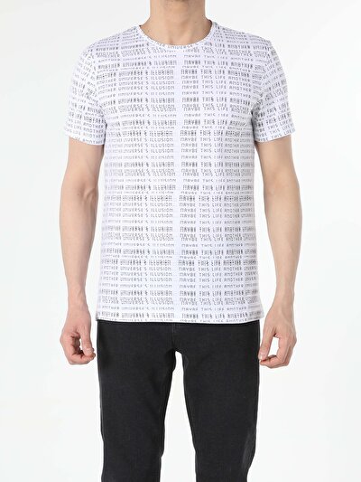 اعرض التفاصيل لـ أبيض للرجال تي شيرت بأكمام قصيرة