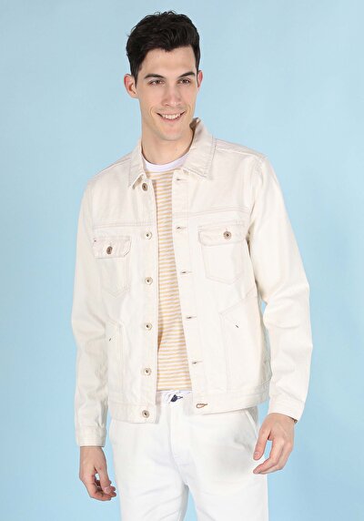 اعرض التفاصيل لـ أبيض للرجال جاكيت سترة