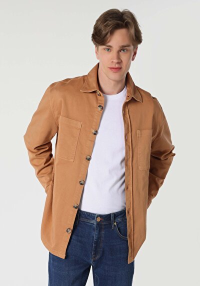 اعرض التفاصيل لـ برتقالي للرجال قميص  كم طويل