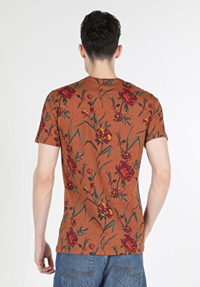 اعرض التفاصيل لـ قصة عادية رقبة مستديرة مطبوعة رجالي بني كم قصير تي شيرت