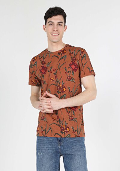 اعرض التفاصيل لـ قصة عادية رقبة مستديرة مطبوعة رجالي بني كم قصير تي شيرت