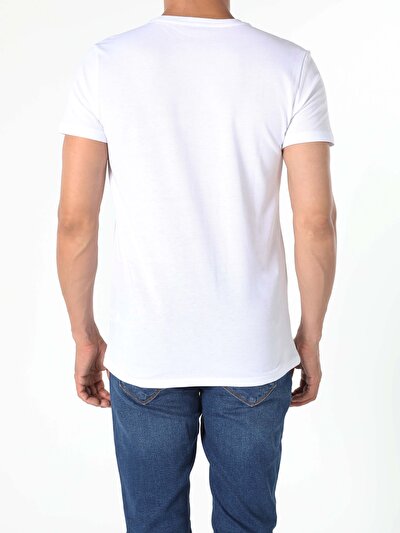 صورة من أبيض للرجال تي شيرت بأكمام قصيرة