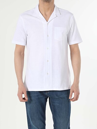 اعرض التفاصيل لـ أبيض للرجال قميص بولو  كم قصير