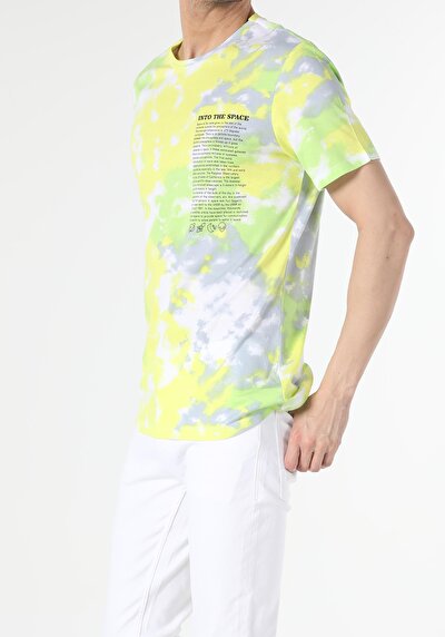 اعرض التفاصيل لـ أصفر للرجال تي شيرت بأكمام قصيرة