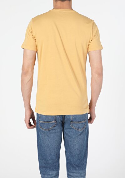 اعرض التفاصيل لـ أصفر للرجال تي شيرت بأكمام قصيرة