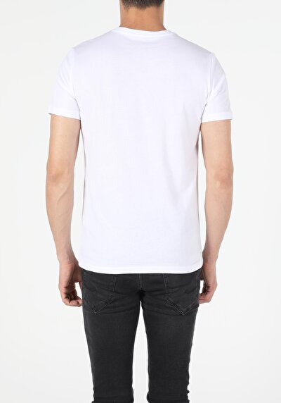 صورة من أبيض للرجال تي شيرت بأكمام قصيرة