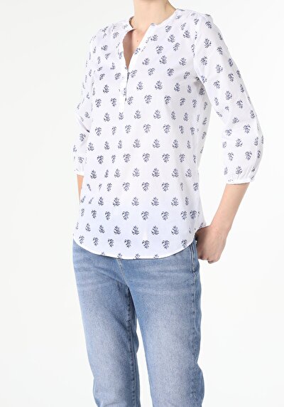 اعرض التفاصيل لـ أبيض للنساء بلوزة كم طويل