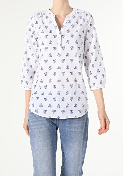 اعرض التفاصيل لـ أبيض للنساء بلوزة كم طويل