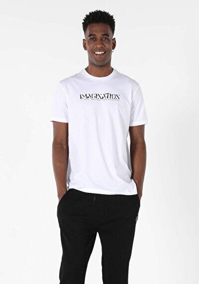 اعرض التفاصيل لـ أبيض للرجال تي شيرت بأكمام قصيرة