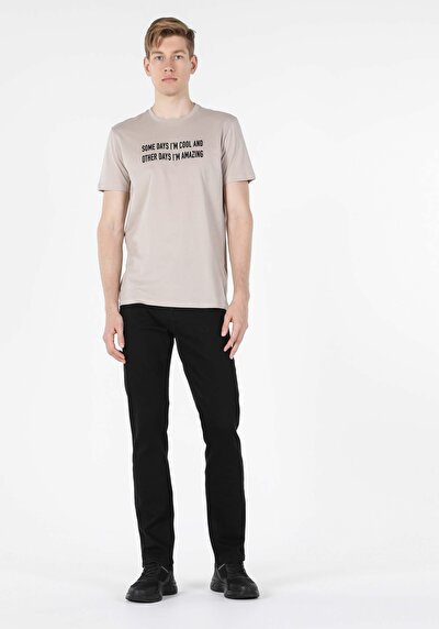 صورة من بيج للرجال تي شيرت بأكمام قصيرة